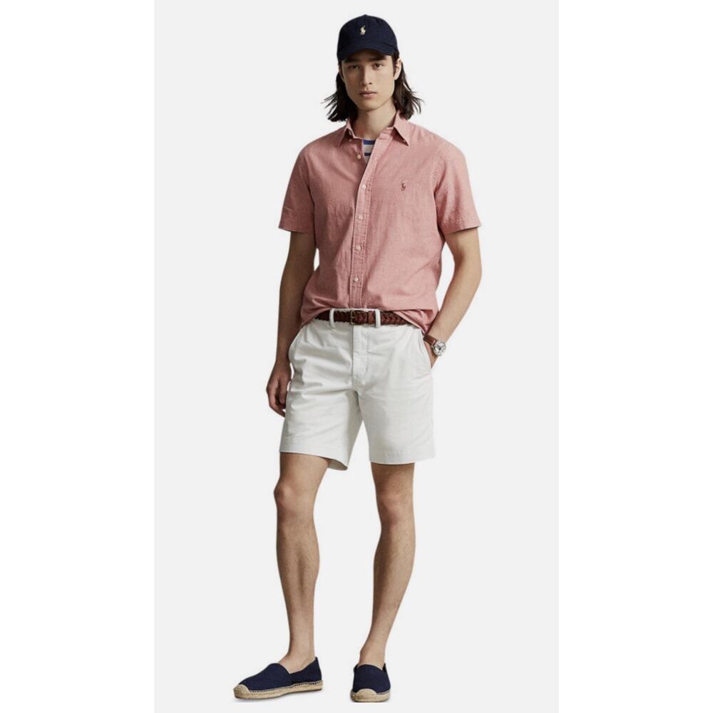 Polo Ralph Lauren Red Chambray Short Sleeve Button Down Shirt XXL Pony Logo